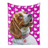 Personalized Pet Throw Blanket - Heart Pattern