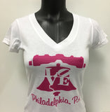 Philadelphia Liberty Bell Pink LOVE T-Shirt