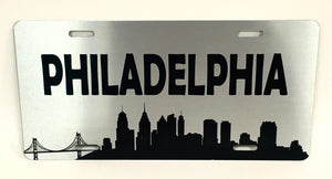 Philadelphia Skyline Silver License Plate