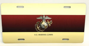 U.S. Marine Corps Red/Gold License Plate