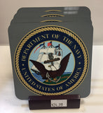 U. S. Navy Coasters - Set of 4 (with Mahogany Display Stand)