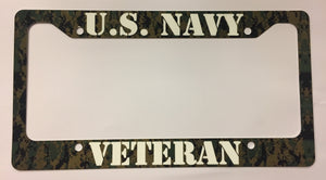 U.S. Navy Veteran License Plate Frame