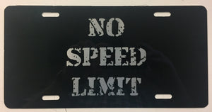 No Speed Limit License Plate