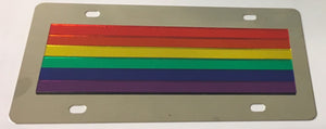 Rainbow Gay Pride Flag Stainless Steel License Plate