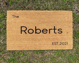 Welcome to Our Home Established | Housewarming Gift | Wedding Gift | Custom Doormat | Personalized Door mat | Closing Gift | Welcome Doormat