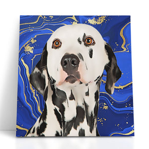 Personalized Pet Square Canvas - Marbled Color