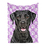 Personalized Pet Throw Blanket - Paw Pattern