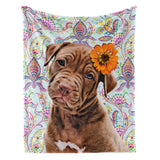 Personalized Pet Throw Blanket - Paisley Pattern