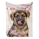 Personalized Cherry Blossom Pet Throw Blanket