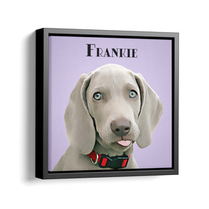 Personalized Framed Pet Portrait - Square Canvas