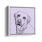 Personalized Minimalistic Pet Portrait - Framed Square Canvas