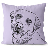 Personalized Minimalistic Pet Portrait Pillow