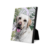 Personalized Pet Portrait Standing Canvas - Monstera