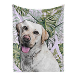 Personalized Pet Throw Blanket - Monstera