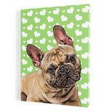 Personalized Pet Portrait Canvas - Hearts