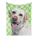 Personalized Pet Throw Blanket - Paw Pattern