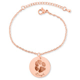 Personalized Pet Memorial Coin Bracelet - Paw Print