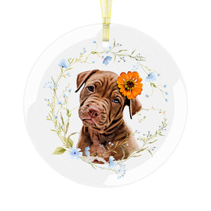 Personalized Pet Ornament - Floral Wreath