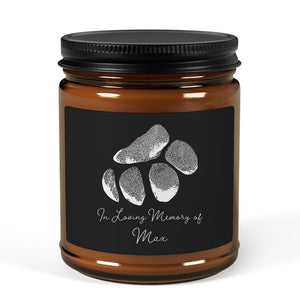 Personalized Pet Paw Print Candle - Amber Jar