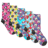 Personalized Color Swirl Pet Face Socks