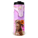 Personalized Pet Skinny Tumbler 16oz - Marbled Color