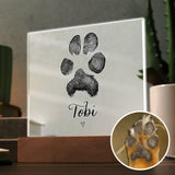 Personalized Pet Memorial Acrylic Square Plaque - Paw Print