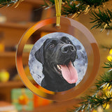 Personalized Pet Glass Ornament - Watercolor Style