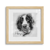 Personalized Pet Drawing Style Framed Gallery Print - Square