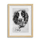 Personalized Pet Drawing Style Framed Gallery Print - Portrait