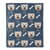 Personalized Pet Face Throw Blanket