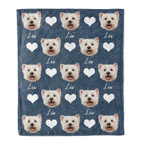 Personalized Pet Face Throw Blanket