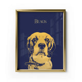 Personalized Pet Gold Foil Portrait Prints