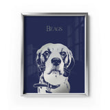 Personalized Pet Silver Foil Portrait Prints