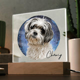 Personalized Watercolor Style Pet Portrait - Acrylic Square