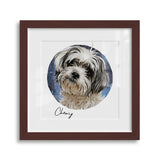 Personalized Watercolor Style Pet Art Framed Gallery Print - Square