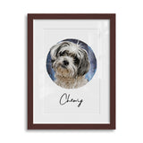 Personalized Watercolor Style Pet Art Framed Gallery Print - Portrait