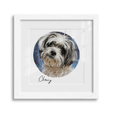 Personalized Watercolor Style Pet Art Framed Gallery Print - Square