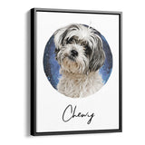 Personalized Framed Pet Portrait Canvas - Watercolor Style