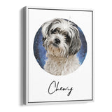 Personalized Framed Pet Portrait Canvas - Watercolor Style