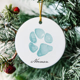 Personalized Pet Memorial Ornament - Paw Print