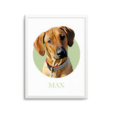 Personalized Pet Portrait Prints - Color Circle