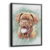 Personalized Framed Pet Portrait Canvas - Watercolor Illustration