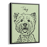 Personalized Minimalistic Pet Portrait - Framed Portrait Canvas