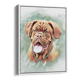 Personalized Framed Pet Portrait Canvas - Watercolor Illustration