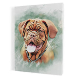 Personalized Framed Pet Portrait Canvas - Watercolor Illustration