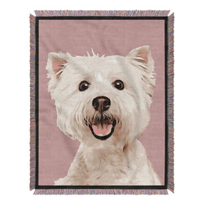 Personalized Pet Portrait Woven Blanket