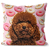 Personalized Pet Portrait Pillow - Donuts