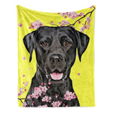 Personalized Cherry Blossom Pet Throw Blanket