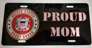 U.S. Coast Guard Proud Mom License Plate