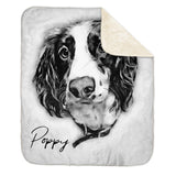 Personalized Pet Sherpa Blanket - Drawing Style